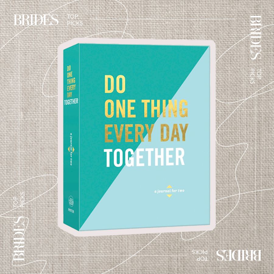Collage of Do One Thing Every Day Together: A Journal for Two on a tan background